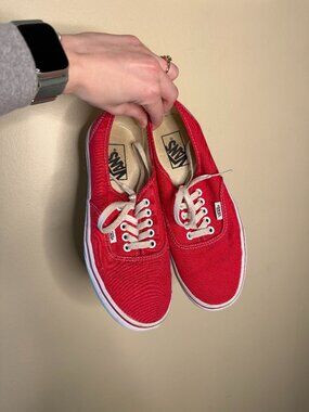 RED Vans Womens Sneakers Shoes Mens7/Womens8.5US